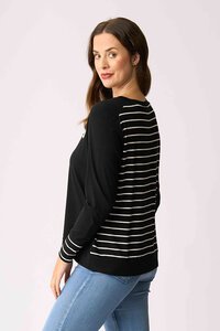Foil Daisies Stripe Cuff Top