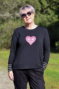 Foil Ace Of The Heart Stripe Cuff Top