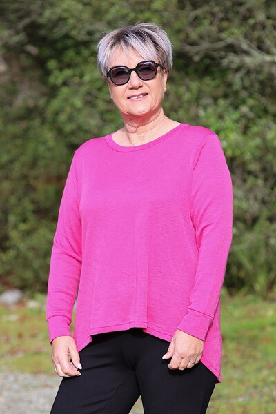 Foil Back Placket Swing Merino Jumper-shop-by-style-Hello Cyril.