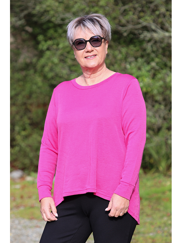 Foil Back Placket Swing Merino Jumper