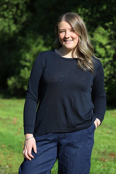 Foil Back Placket Swing Merino Jumper-shop-by-style-Hello Cyril.