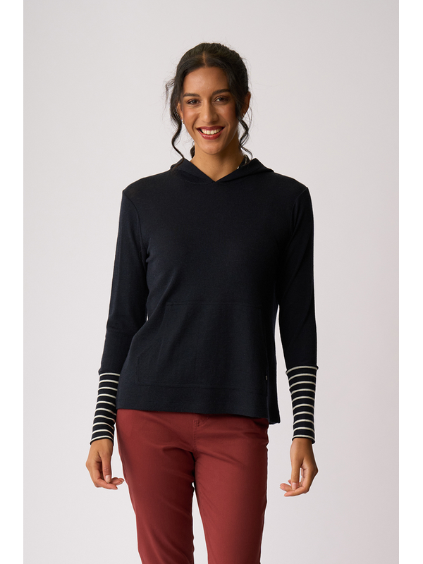 Foil Contrast Trim Hooded Jumper