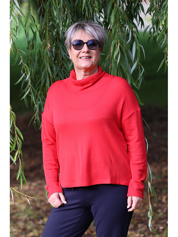 Foil Cowl Neck Merino Jumper