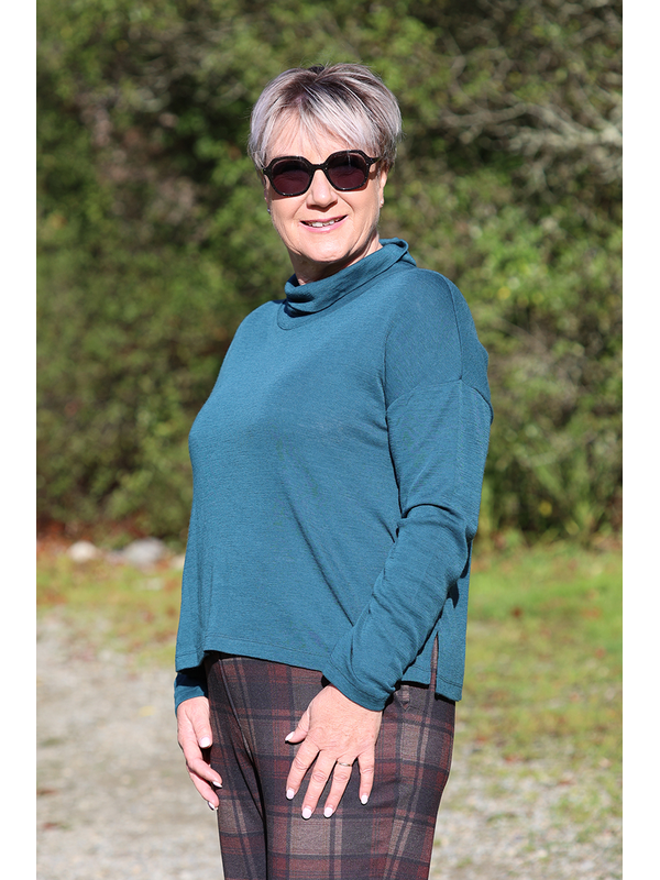 Foil Cowl Neck Merino Jumper