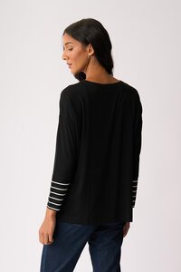 Foil Hydrangea Blocked Stripe Top