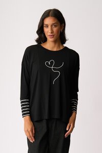 Foil Love Connection Blocked Stripe Top