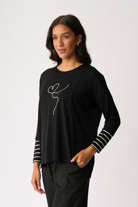 Foil Love Connection Blocked Stripe Top