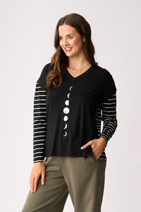 Foil Moon Phases Combo Print Top