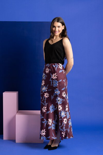 Seeking Lola Merlot Blossom Viva Skirt-10.4.26-Hello Cyril.