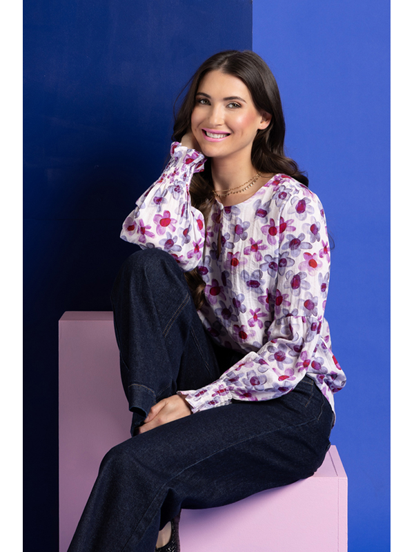 Seeking Lola Violet Bloom Vienna Blouse