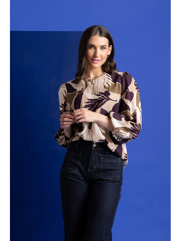 Seeking Lola Royal Plum Brilliance Blouse