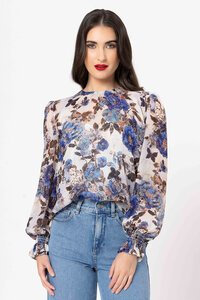Leila + Luca Azure Carnation New York Top