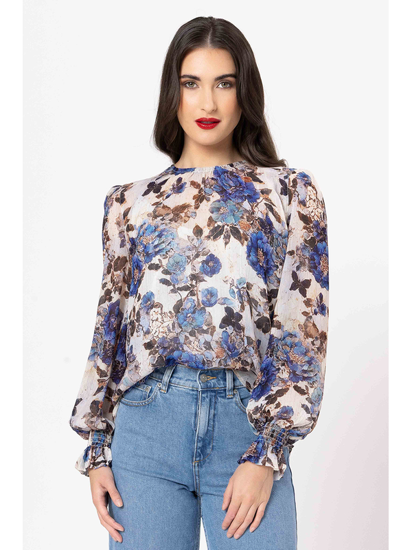 Leila + Luca Azure Carnation New York Top