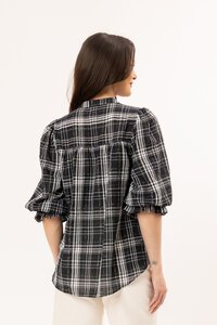 Seeking Lola Blue Check Celia Blouse