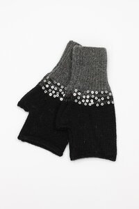 Alice + Lily Wool Angora Fingerless Sequin Gloves