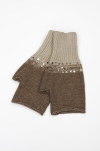 Alice + Lily Wool Angora Fingerless Sequin Gloves