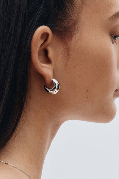 Edblad Bold Creole SilverSmall Earrings-accessories-Hello Cyril.