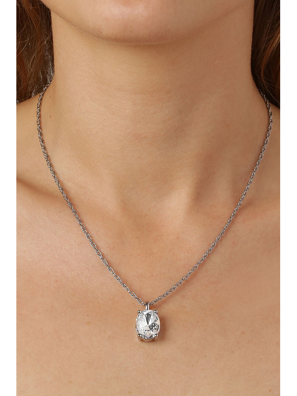 Dyrberg Kern Barga Silver Crystal Necklace