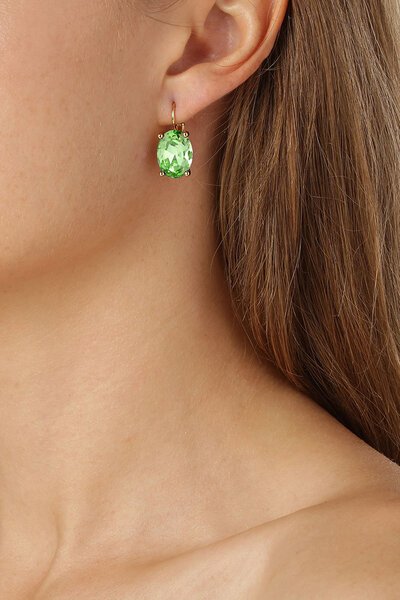 Dyrberg Kern Chantal Gold Light Green Earrings-shop-by-label-Hello Cyril.