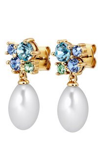 Dyrberg Kern Petun Gold Aqua Pearl Earrings