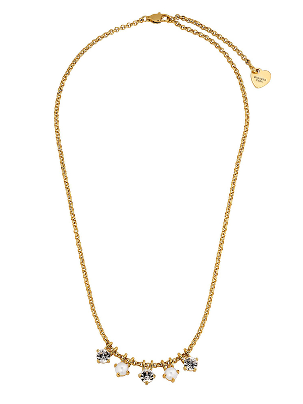 Dyrberg Kern Phila Gold Crystal Pearl Necklace