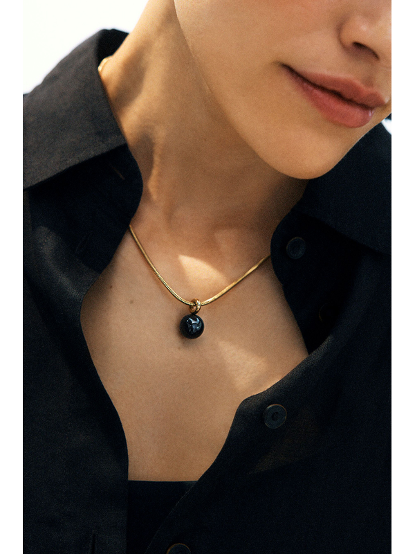 Edblad Aura Large Black Gold Necklace