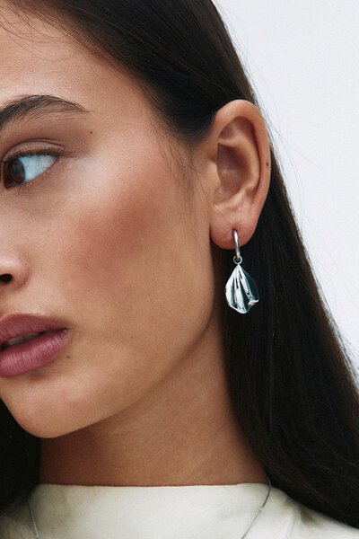 Edblad Petal Hoops Silver Earrings-accessories-Hello Cyril.