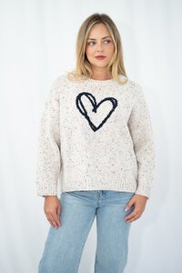 Fria The Label Melange Heart Jumper 