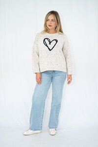 Fria The Label Melange Heart Jumper 