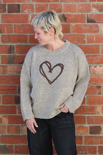 Fria The Label Melange Heart Jumper -shop-by-label-Hello Cyril.