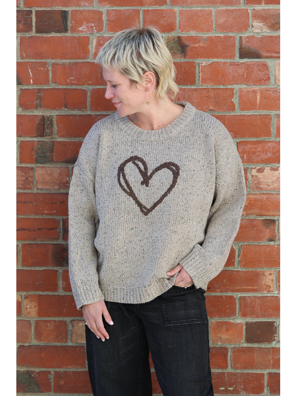 Fria The Label Melange Heart Jumper 