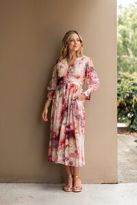 Fria The Label Vintage Peony Button Through Dress