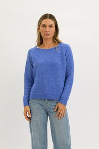 Worthier Azure Wool Blend Soft Brushed Knit Jumper 