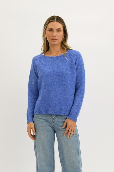 Worthier Azure Wool Blend Soft Brushed Knit Jumper -shop-by-label-Hello Cyril.