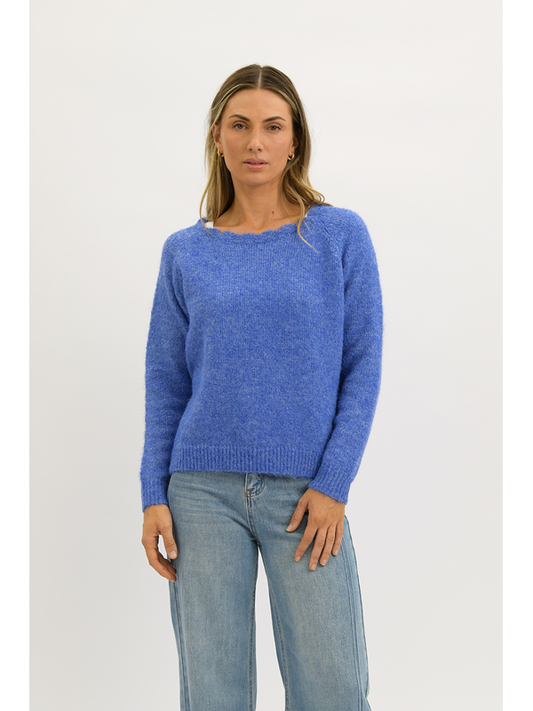 Worthier Azure Wool Blend Soft Brushed Knit Jumper 