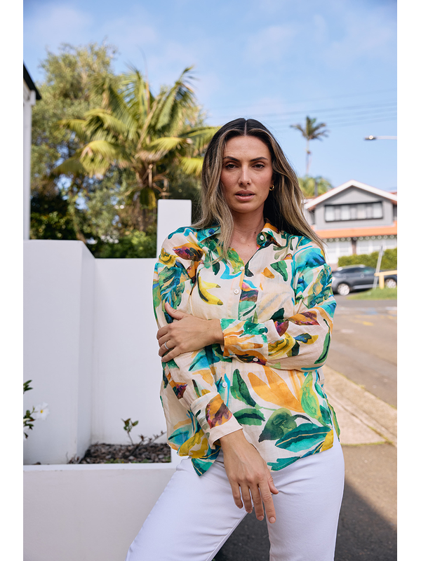 Worthier Glide Linen Printed Shirt