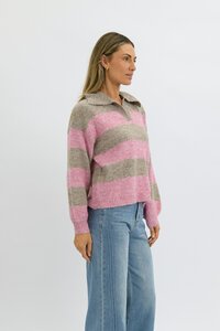 Worthier Mara Stripe Polo Knit
