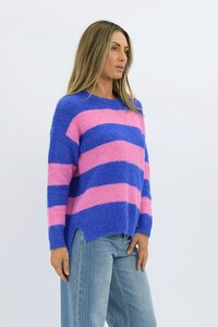 Worthier Mika Wool Blend Relaxed Fit Stripe Knit