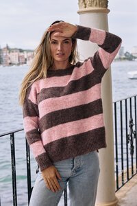Worthier Mika Wool Blend Relaxed Fit Stripe Knit