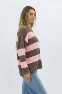 Worthier Mika Wool Blend Relaxed Fit Stripe Knit