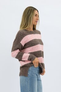 Worthier Mika Wool Blend Relaxed Fit Stripe Knit