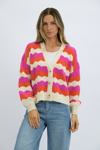 Worthier Saffi Wave Stripe Cardigan -shop-by-label-Hello Cyril.