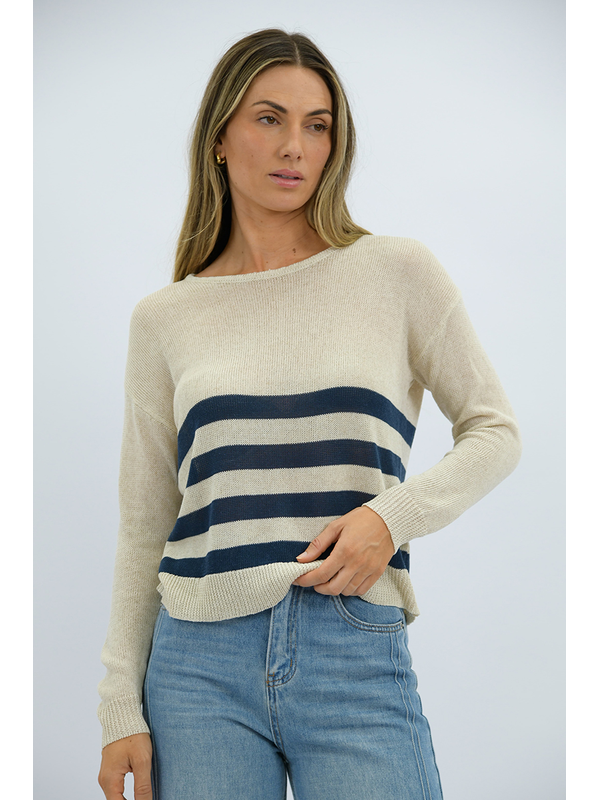 Worthier Sorrento Linen Cotton Stripe Knit 