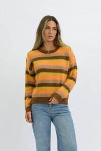 Worthier Tate Multi Tone Stripes Wool Blend Knit