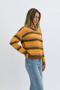 Worthier Tate Multi Tone Stripes Wool Blend Knit