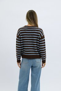 Worthier Tobin Wool Blend Stripe Button Through Cardi