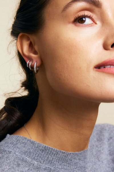 Edblad Glow Hoops Medium Silver Earrings-accessories-Hello Cyril.