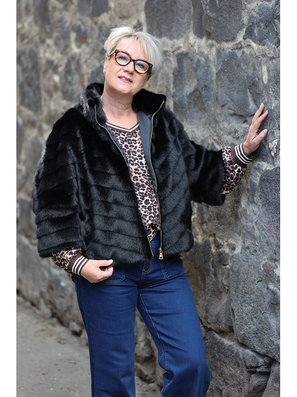 Alice + Lily Zip Faux Fur Jacket