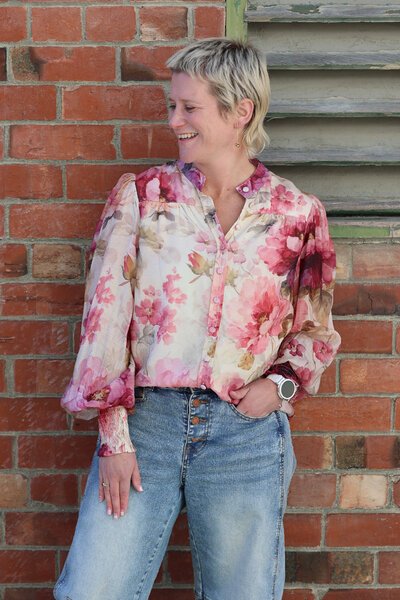 Fria The Label Vintage Peony Blouse-shop-by-label-Hello Cyril.