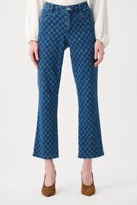 Joseph Ribkoff Featherweave Denim Strip-Dye Print Straight Classic Jean